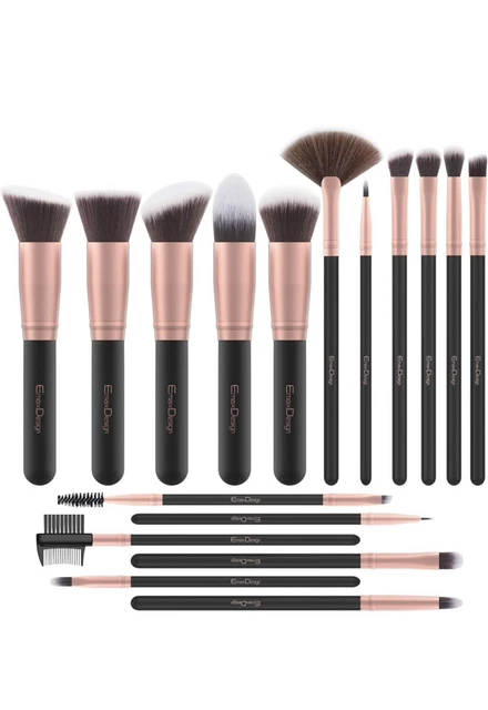 Pennelli Make Up EmaxDesign 17 pezzi Set di pennelli Trucco Fondotinta Cipria