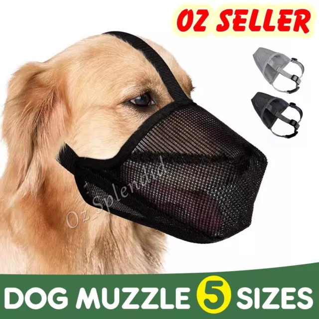 Dog Muzzle Soft Mesh Dog Mouth Cover No Bite Adjustable Strap Pet Mouth Cover