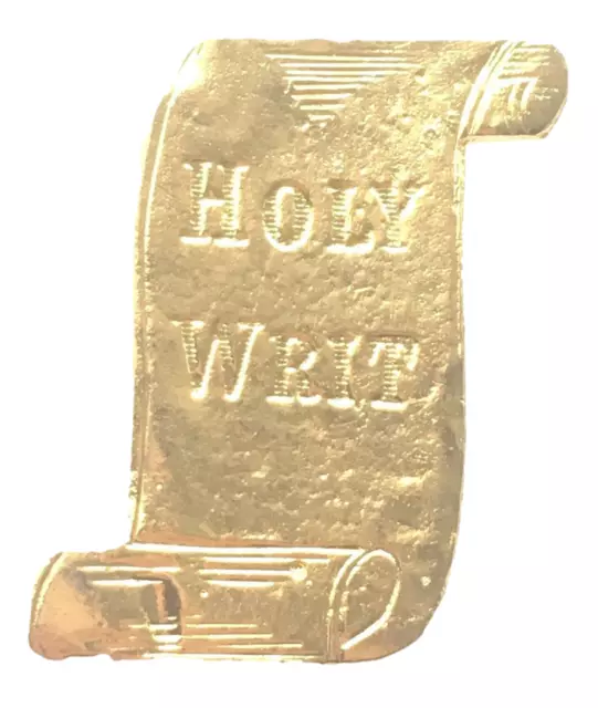 Holy Writ Emblem Orange Lodge Order Gold Gilt Plated for Collarette Sash