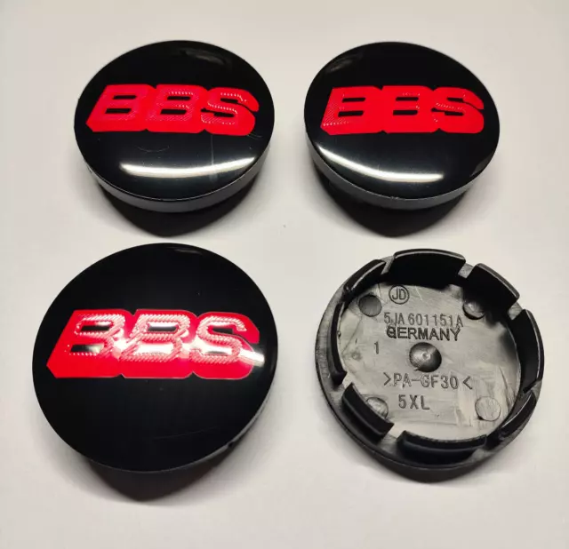 4X BBS 56mm Alloy Wheel Centre Cap Hub Center Caps 5.6cm Black / Red UK