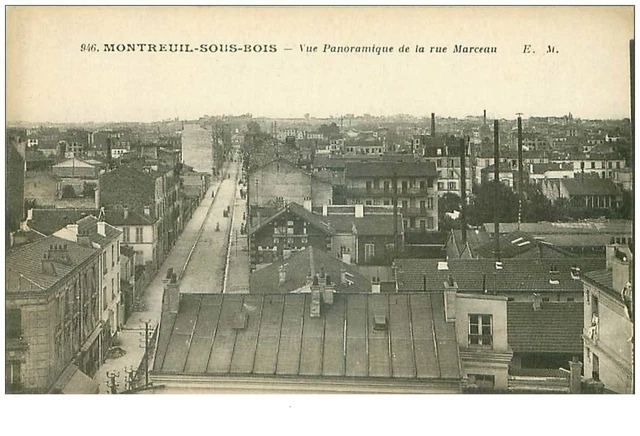 93.MONTREUIL SOUS BOIS.n°19425.VUE PANORAMIQUE DE LA RUE MARCEAU