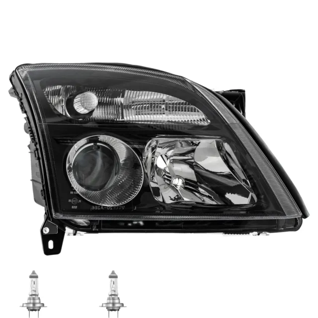 Headlight Right Black H7/H7 for Vauxhall Vectra C Caravan Signum Incl. Lamps