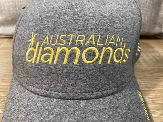 NEW Australian Diamonds Netball Team Cap * Official * Adjustable Back Strap Grey