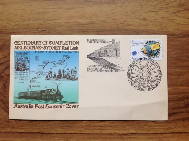 Centenary Melbourne - Sydney Rail Link  Australia 1983   First Day Cover