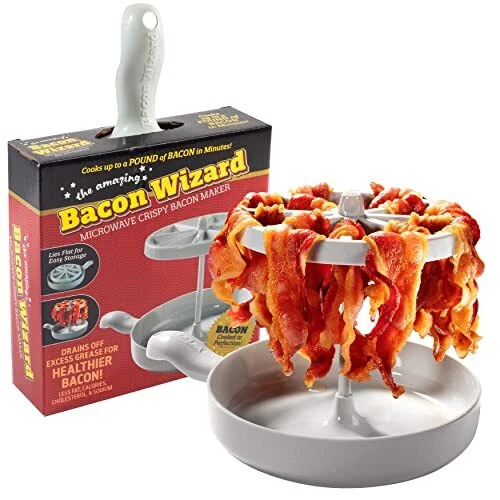 Microwave Bacon Cooker - Bacon Wizard Cooks 1LB of Bacon and Reduces Fat by