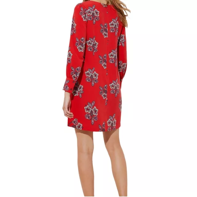 Size 16 LOFT BLOOM SHIRT DRESS Shift Crimson Fire Red All-Season PLUS SIZE 3