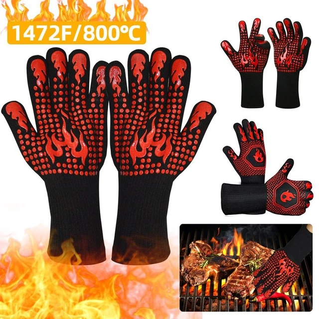 Guantes de barbacoa aislamiento térmico guante resistente al fuego alta temperatura resistencia