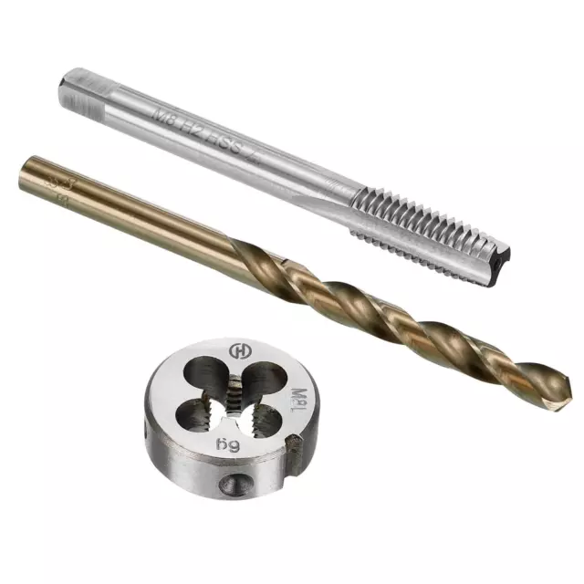 M8 x 1.25 Left Hand Thread Milling Tap and Round Die and 6.8mm Drill Bit Set