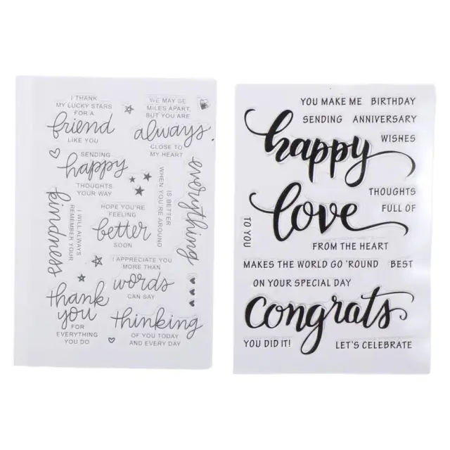 4 Sheets Silicone Card Making  Sentiment Stamp DIY Transparent Stamps  Christmas