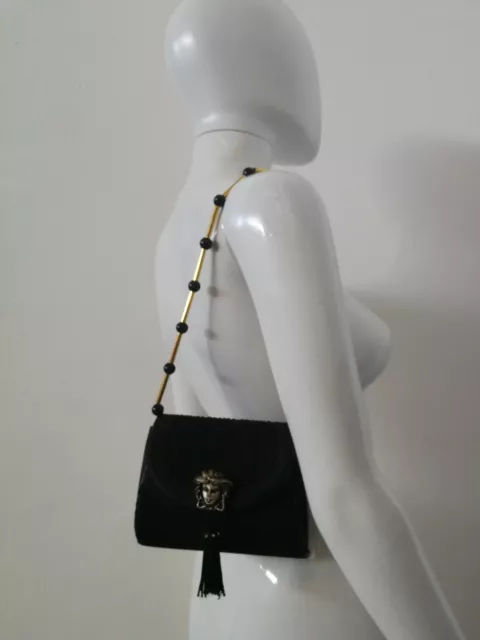 vintage woman mini handle shoulder bag original fashion iconic brand meduse gold 2