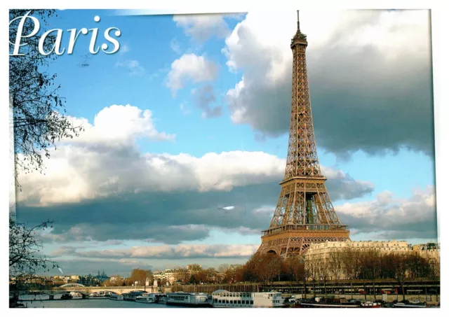 Paris France Eiffel Tower Historic Landmark City Europe Chrome Postcard WOB