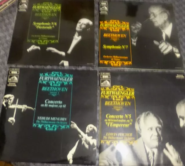 4 disques 33t Beethoven symphonie n° 6, 7,Furtwängler +Concertos menuhin/Fischer