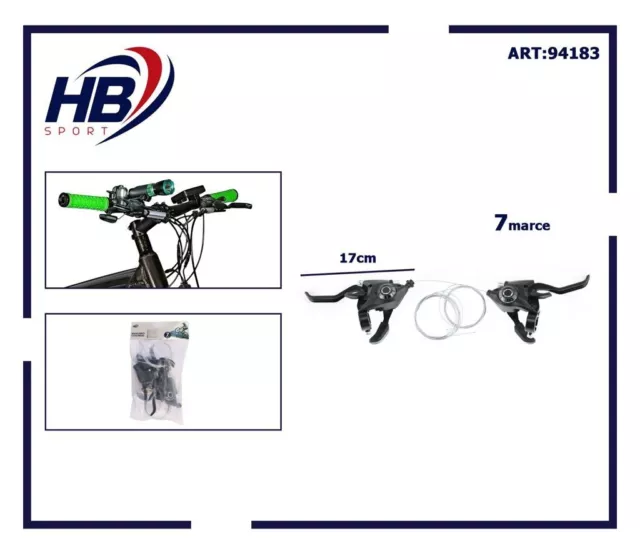 Coppia Comandi Cambio Bici + Leve Freno Per Bicicletta Manopole 7 Marce dfh