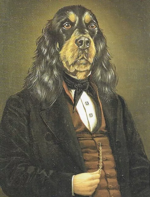 Gordon Setter "Rube" - CUSTOM MATTED - Vintage Dog Print - Poncelet 0810