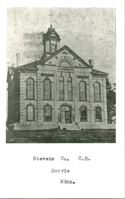 Vtg Postcard RPPC 1940s Stevens County Court House - Morris Minnestota MN Unp