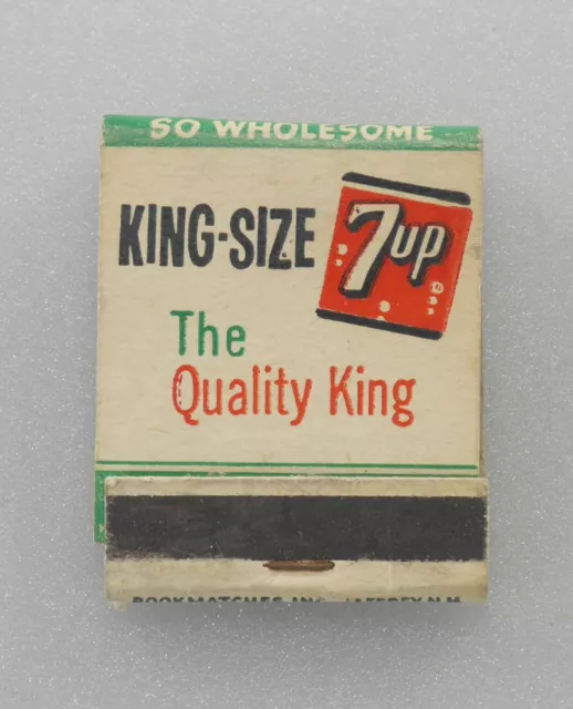 Vintage King Size 7up Matchbook 12 Ounce Bottle Cover Struck