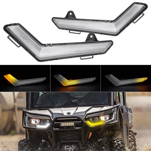 Flowing LED Turn Signals Daytime Running Light For Can Am Defender Max 2020-2023