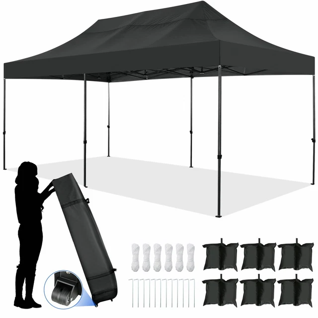 Pavillon 3x3/3,3x3,3m/3x6m Faltpavillon Gartenzelt Wasserdicht UV-Schutz Faltbar