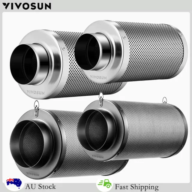 VIVOSUN 4/6/8 Inch Carbon Filter Odor Control For Hydroponics Grow Black/White