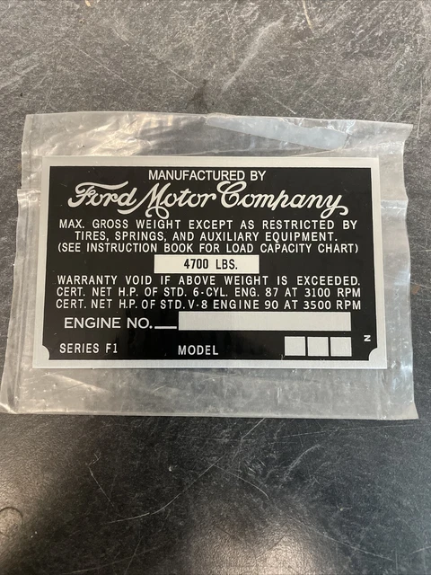 1953 1954 1955 1956 Ford Pickup Truck Data - PicClick