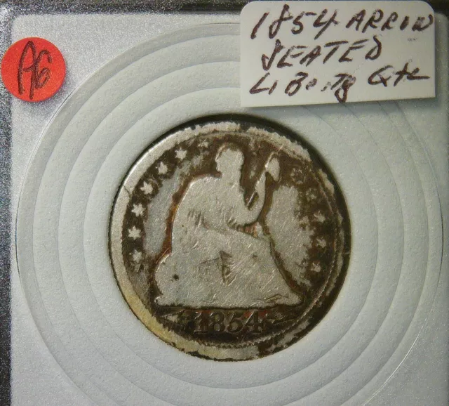 1854 Liberty Seated Silver Quarter with Arrows