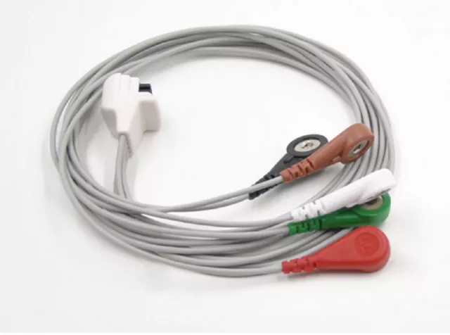 Mortara H3 5 leads holter ECG cable Snap AHA Compatible