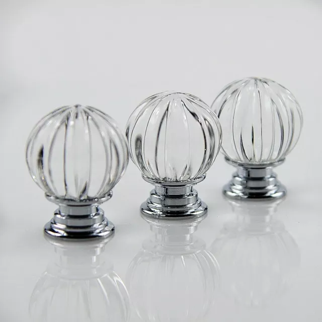 6pcs 30mm Modern Drawer Handle Knobs Clear Faux Crystal Handles Decor Materials