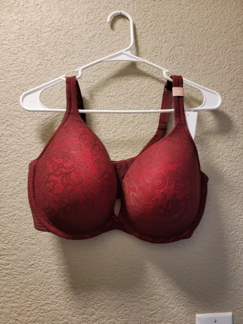 CACIQUE LANE BRYANT Lace Boost Plunge Bra Size 38F In Red $29.00