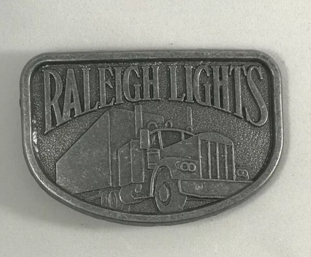 Tobacciana Vtg Buckle Raleigh Lights Cigarettes 18 Wheeler Semi Tractor Trailer 2