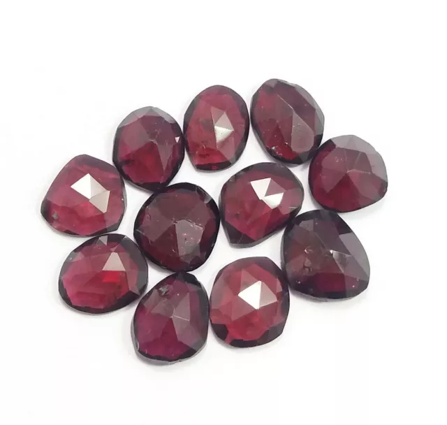 27.45 Ct Natural Pink Rhodolite Garnet Rose Cut Slice Lot Loose Gemstone 12 Pcs