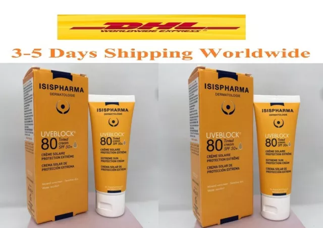 2X Isis Pharma Uveblock 80 Crema Tintada FPS 50+ Protección Solar Extrema 40 ml