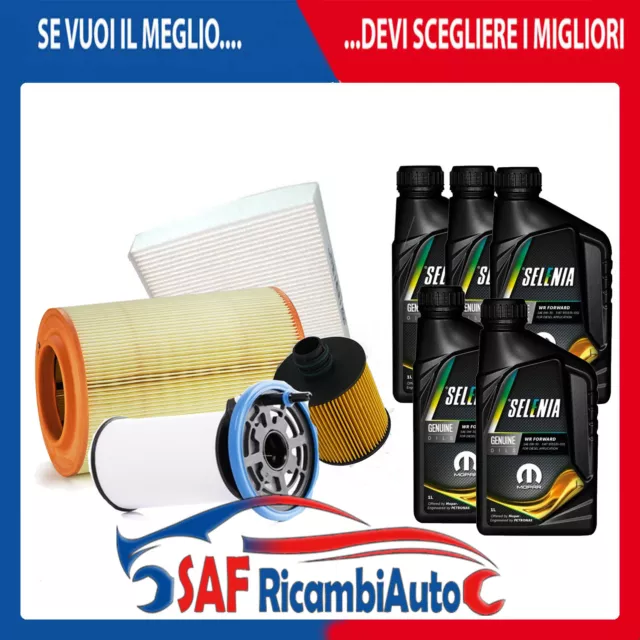 Kit Filtri Tagliando 5Lt Olio Selenia 0W30 Alfa Romeo Giulietta 1.6 Jtdm Euro 6