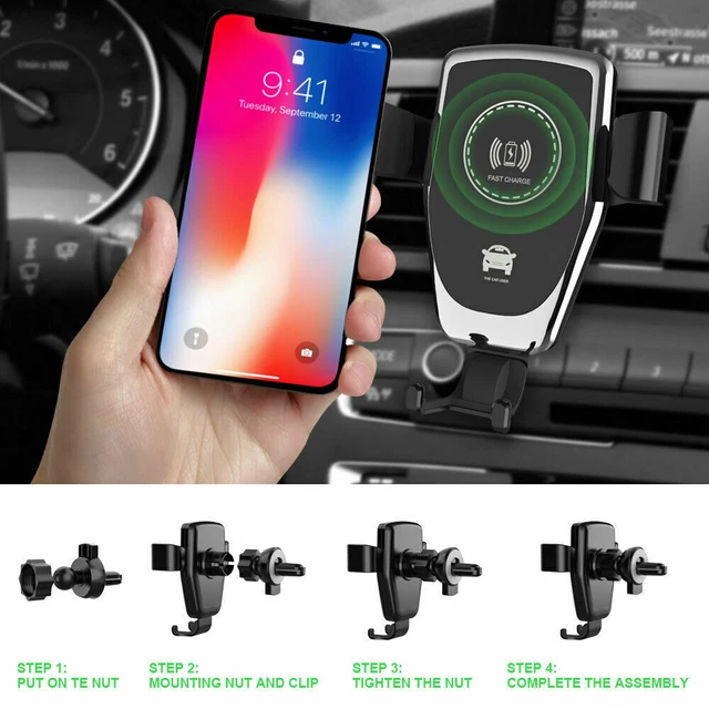 15W Qi Wireless Automatic Clamping Fast Charging Car Charger Mount Holder Stand