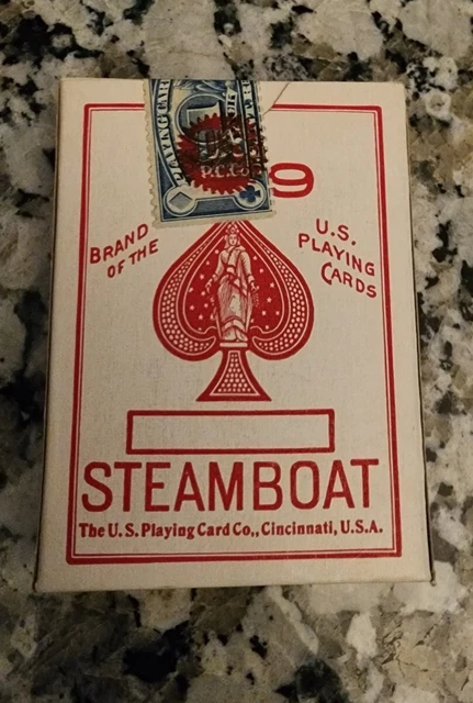 Dai Vernons Personal Antique Red Steamboat 999 Tax Stamped Playing Cards Dai Vernons Personal Antique Red Steamboat 999 Tax Stamped Playing Cards