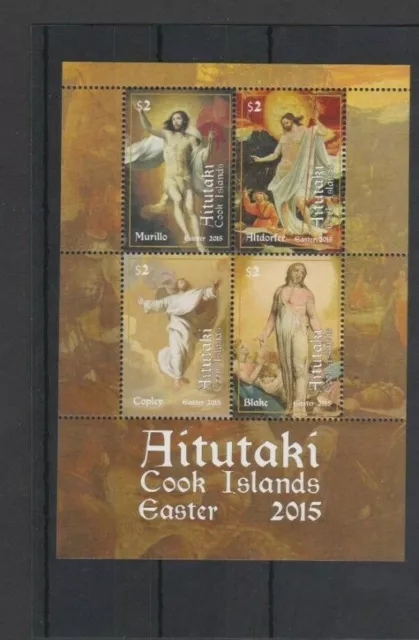 Aitutaki Cook Islands 2015 Easter Paintings M/Sheet MNH per scan