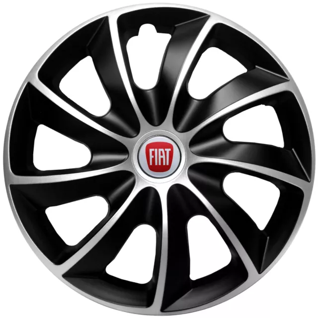 Copricerchi 16" adatti a Fiat Scudo Bravo Doblo Mk3 Talento NUOVI argento-nero