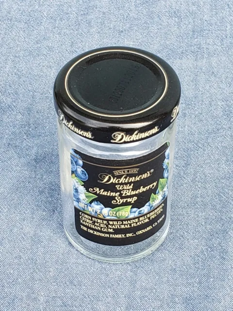Dickinson's Wild Maine Blueberry Syrup 2.75oz EMPTY Jar from Cracker Barrel
