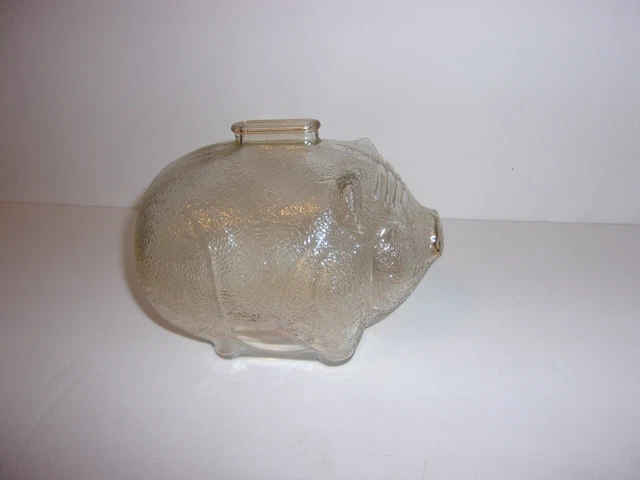 Vintage Anchor Hocking Glass Pig Piggy Bank Lot #3