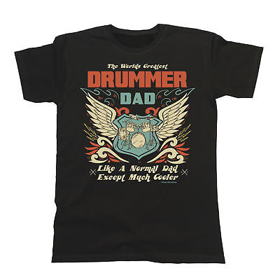 Mens ORGANIC T-Shirt Worlds Greatest DRUMMER Dad DRUMS Music Drumming Gift Xmas