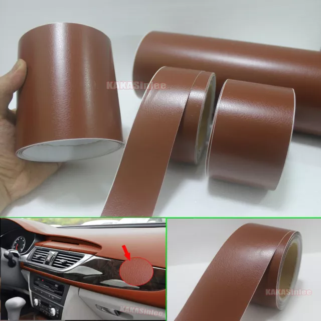 Useful Brown Matte Leather Grain Texture Vinyl Sticker Tape for Car Home Wrap AB