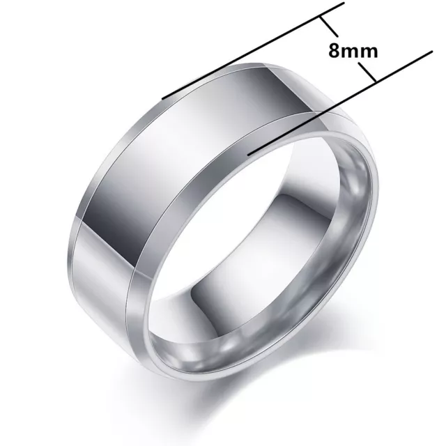 Fashion 6MM/8MM Stainless Steel Rings for Men Band Titanium Jewelry Size 5-12