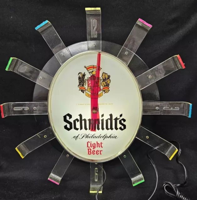 Vintage Schmidt’s Light Beer Edge Lighted Clock -New old Stock-Original Box