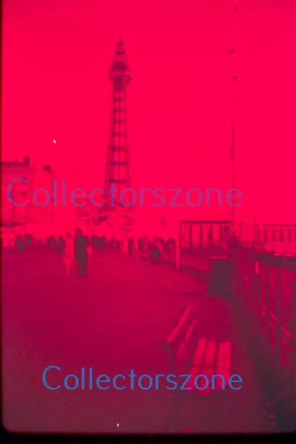 35mm Slide 1971 Blackpool Tower & Prom Shot Through Red Filter Art photo