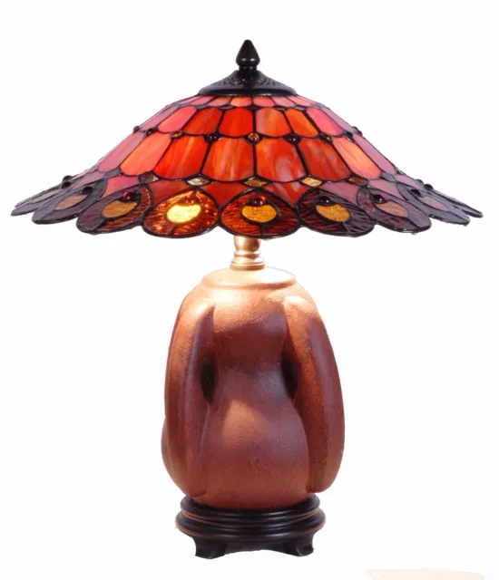 Grande lampada da tavolo stile Tiffany (larga 17 pollici)