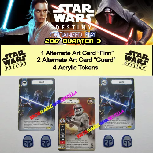 STAR WARS DESTINY 2017 QUARTER 3 OP KIT - Finn + 2 Guard + 4 Tokens - Destiny