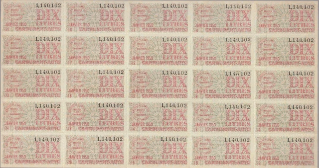 France Cinderellas Fiscal Billets Ration Carburant Auto Ministere 1949-59 NR 1