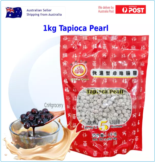 1kg Black Tapioca Pearls for Boba Bubble Tea Wufuyuan (BB: 09/2024)