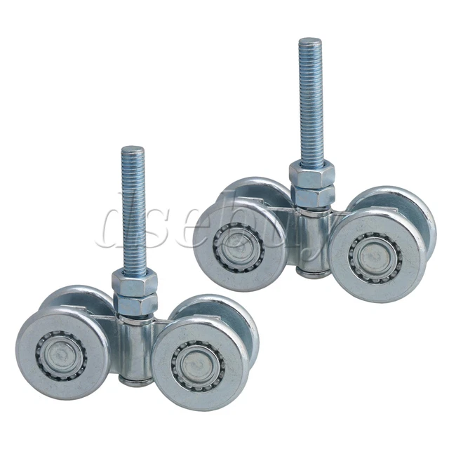 2Pieces Barn Door Rail Trolley Steel Double Wheel Rail Hanging Rollers H3-3