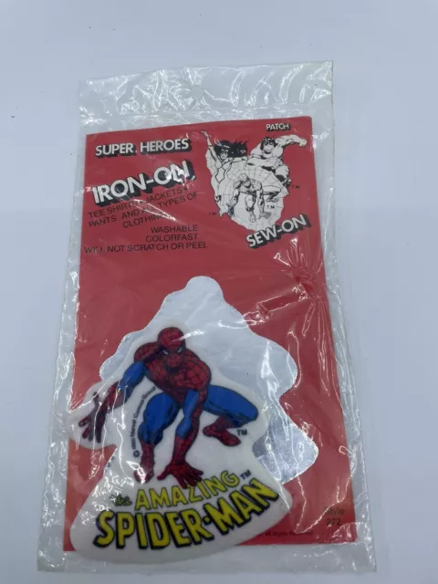 Vintage 1980 Iron Sew On Patch Super Heroes Amazing Spiderman Nip B1