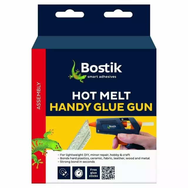 Bostik HANDY Hot Melt Glue Gun Craft DIY Plastic Fabric Wood - Free Glue Sticks